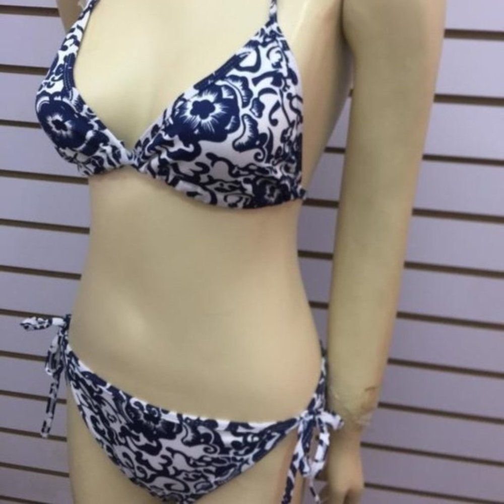 Chuns Blue Floral Onyx Triangle 2 Piece Bikini